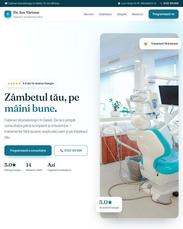 Cabinet Dr. Ion Vârtosu - site live construit de Vetrosoft